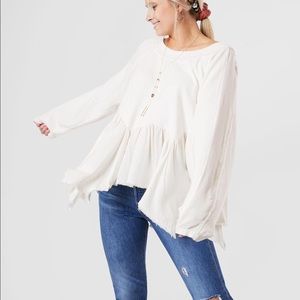 Free people gold duster white pullover